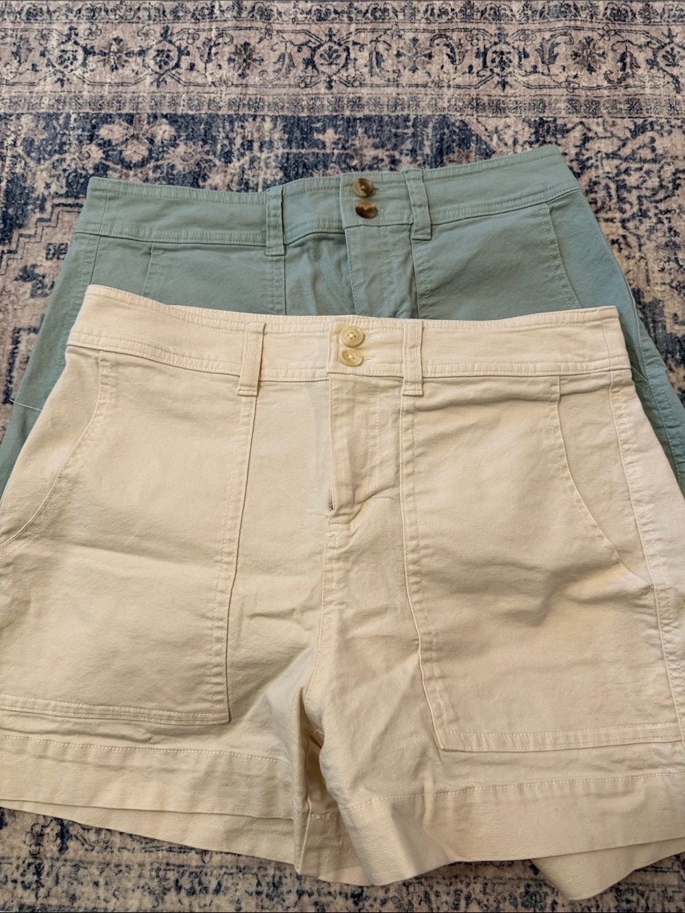 a new day Cream and Sage Utility High-Rise Shorts - 2-Pack